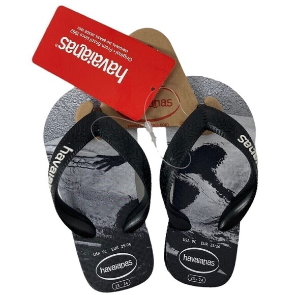 Havaianas- Kids Surfer Flip Flop Sandals- Black/Gray Size 10 NWT - Picture 1 of 7